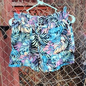 Time and Tru High Waist Tropical Print Shorts